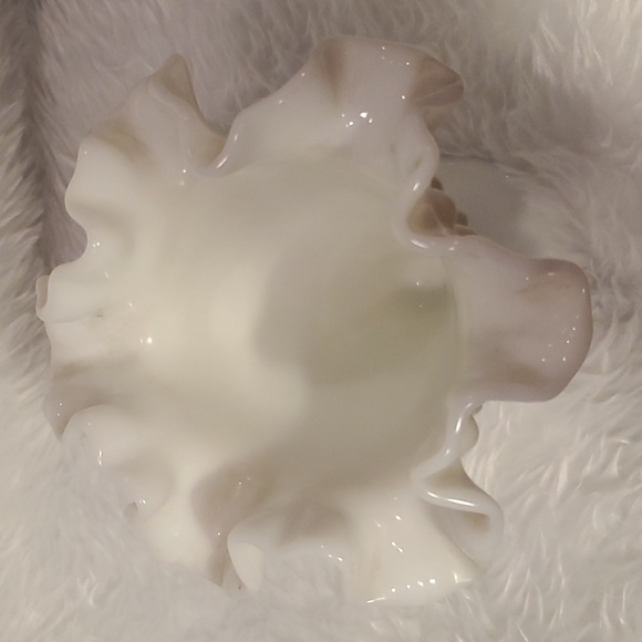 Vintage Fenton Fluted Hobnail Milk Glass Trumpet Vase - Picture 2 of 10